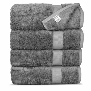 Chakir Turkish Linens Luxury Ultra Soft Bamboo 4-Piece Bath Towel Set
