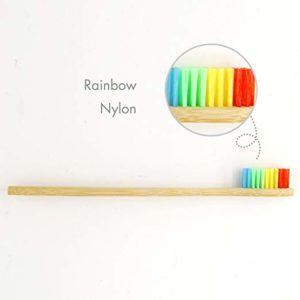 Genkent Natural Bamboo Toothbrush Made with Rainbow Nylon Infused Bristles