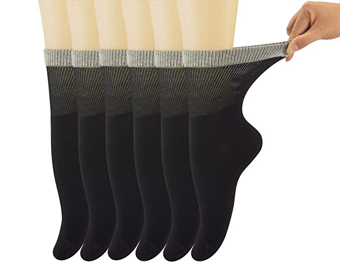 Read more about the article Yomandamor Womens Bamboo Diabetic Crew Socks With Seamless Toe,6 Pairs Size 9-11