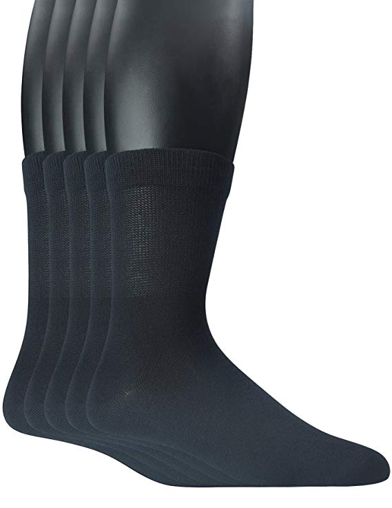 Read more about the article Yomandamor Men’s 5 Pairs Bamboo Quarter Diabetic/Dress Socks With Seamless Toe and Non-binding Top