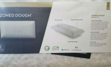 Close up of the benefits of the Zoned pillow by Malouf