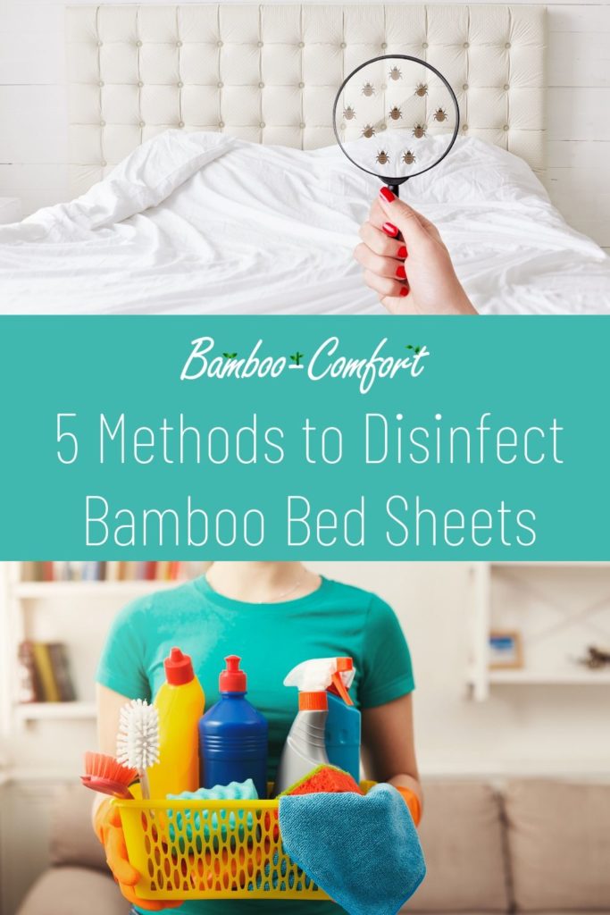 infographic of 5 methods to disinfect bamboo bed sheets